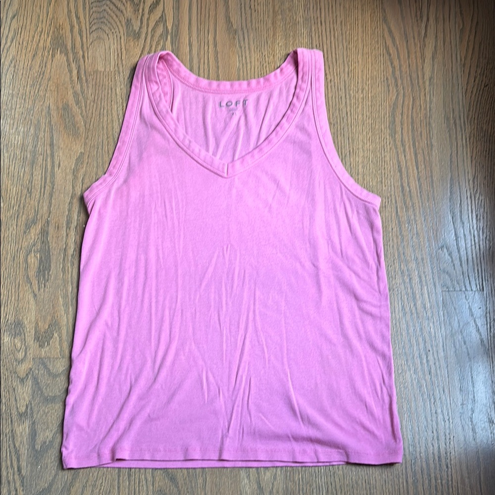 LOFT WOMENS PINK/PURPLE SLEEVELESS TANK TOP